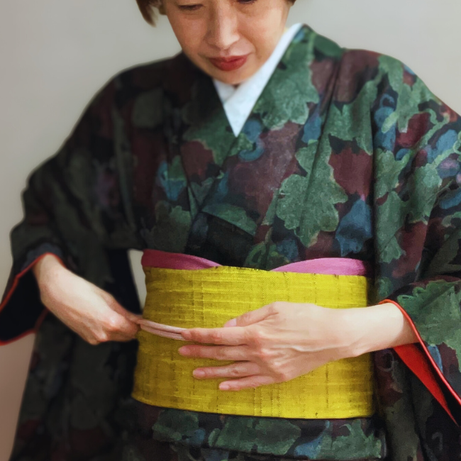 結ばない帯揚げ