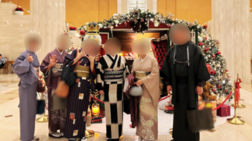 着物の交流会ホテルランチ